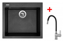 Sinks CUBE 560 Metalblack + Flexia 